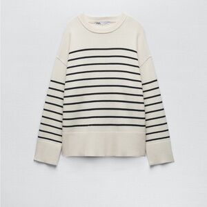 Zara STRIPED KNIT SWEATER size large